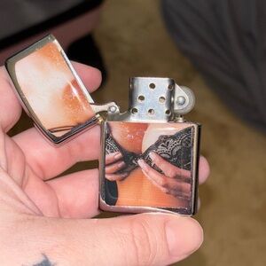 Novelty Photo Insert Metal Lighter - Black & Skin Tone